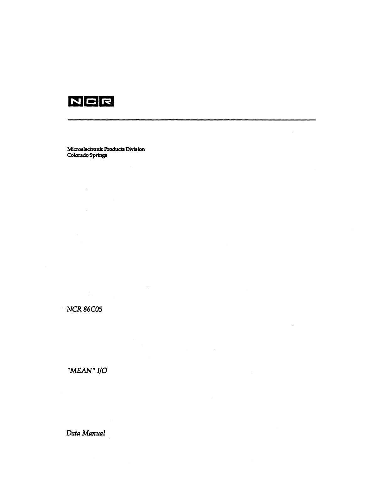 ncr _86C05_DMA_Master_Controller_Mar89 Datasets - ManualMachine.com