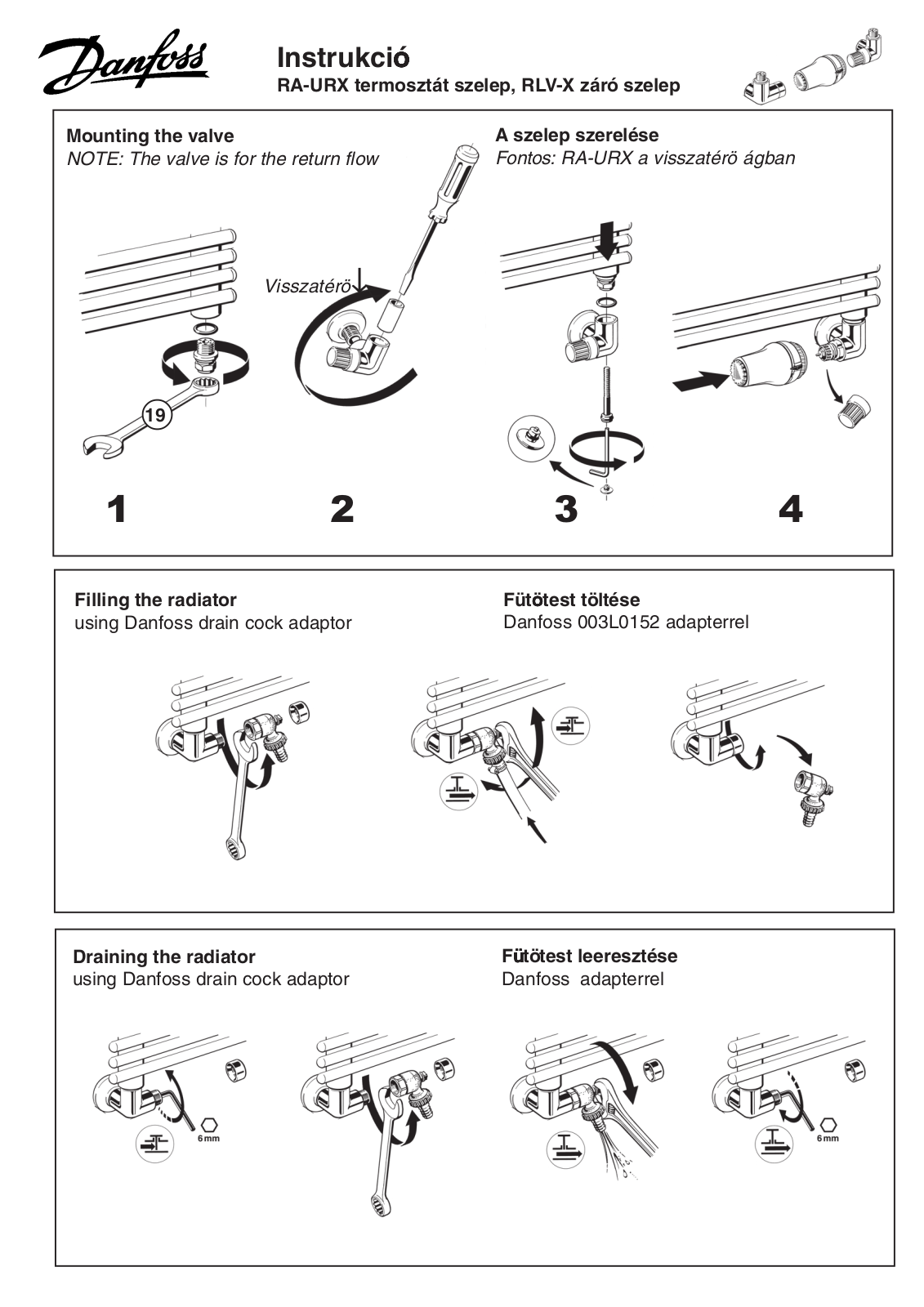 Danfoss RA-URX, RLV-X Installation guide