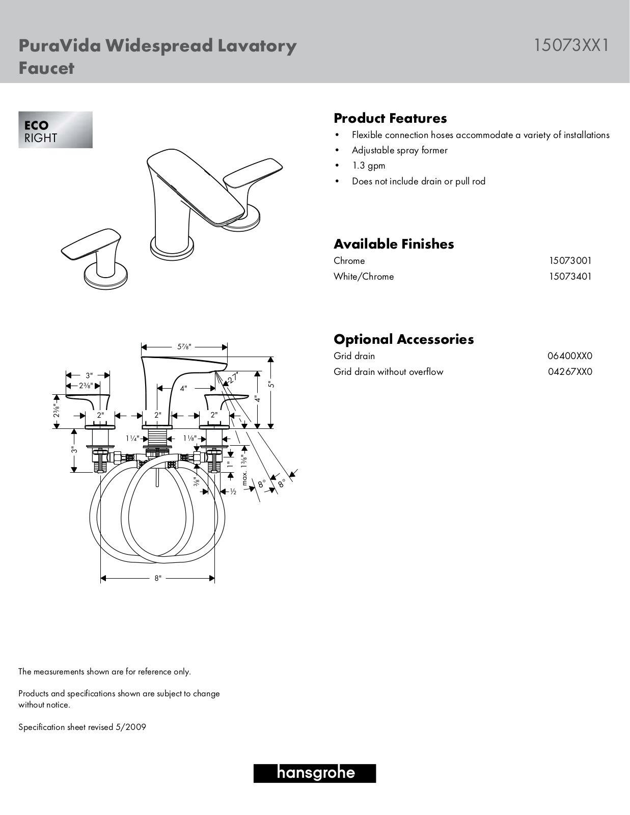 Hansgrohe 15073001 Specs