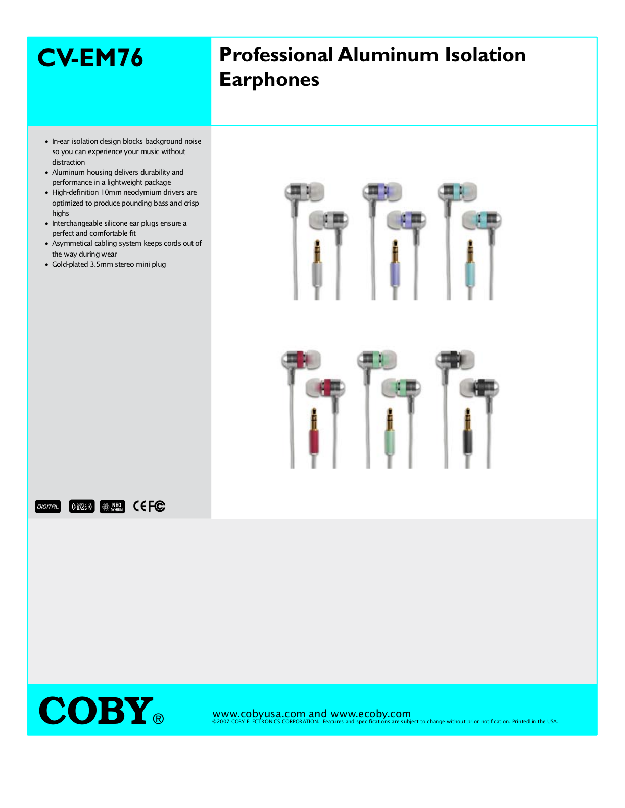 COBY CV-EM76 User Manual