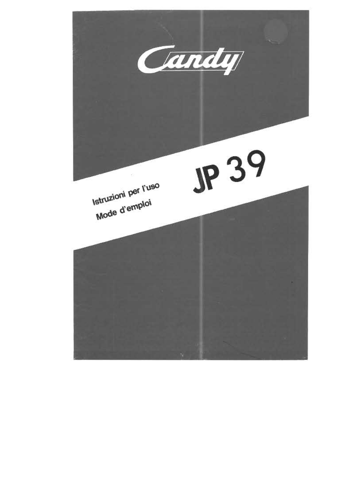 Candy JP 39 User Manual