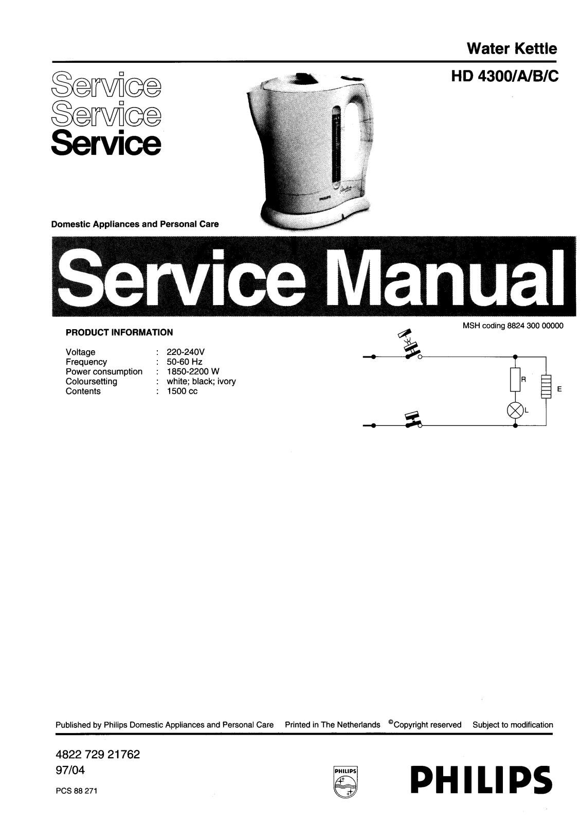 Philips HD4300A Service Manual
