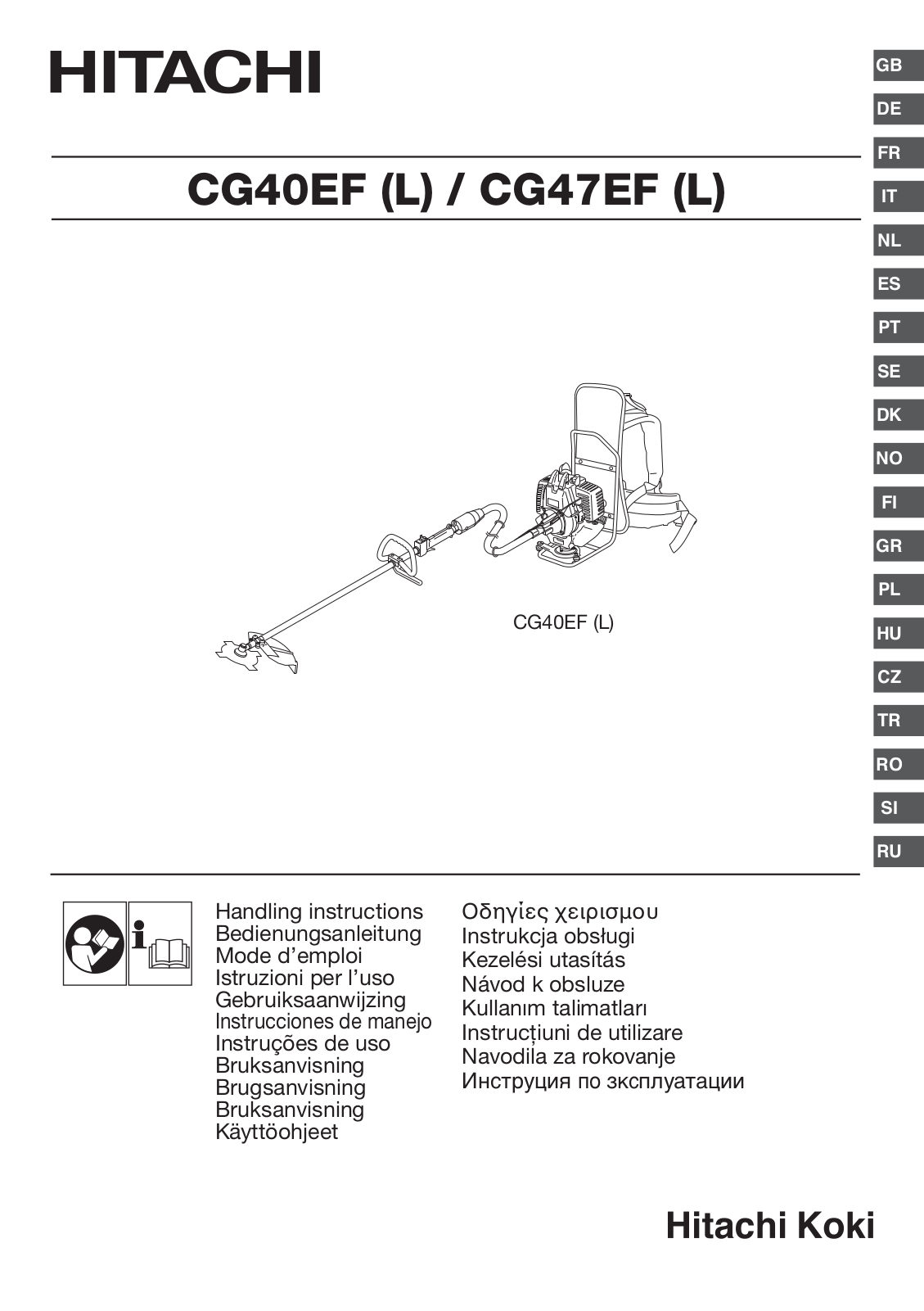 Hitachi CG40EF, CG47EF, CG40EFL, CG47EFL Handling Instructions Manual