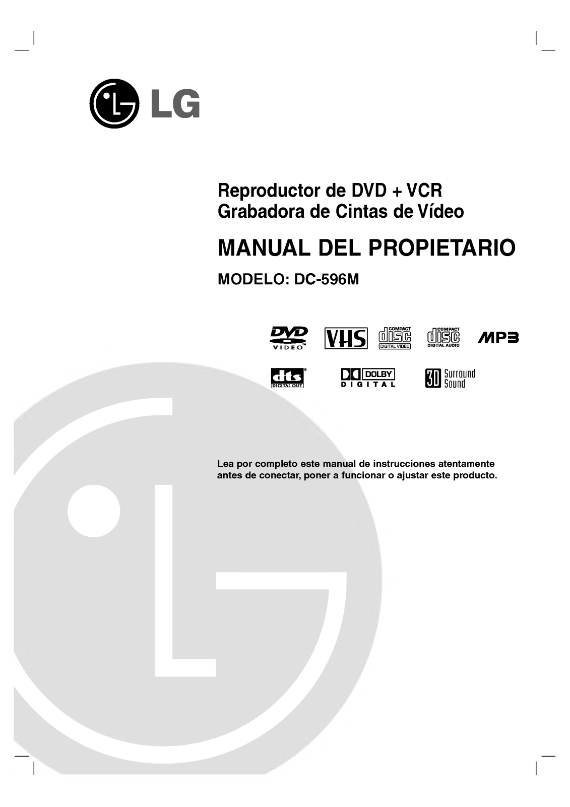 Lg DC596M User Manual