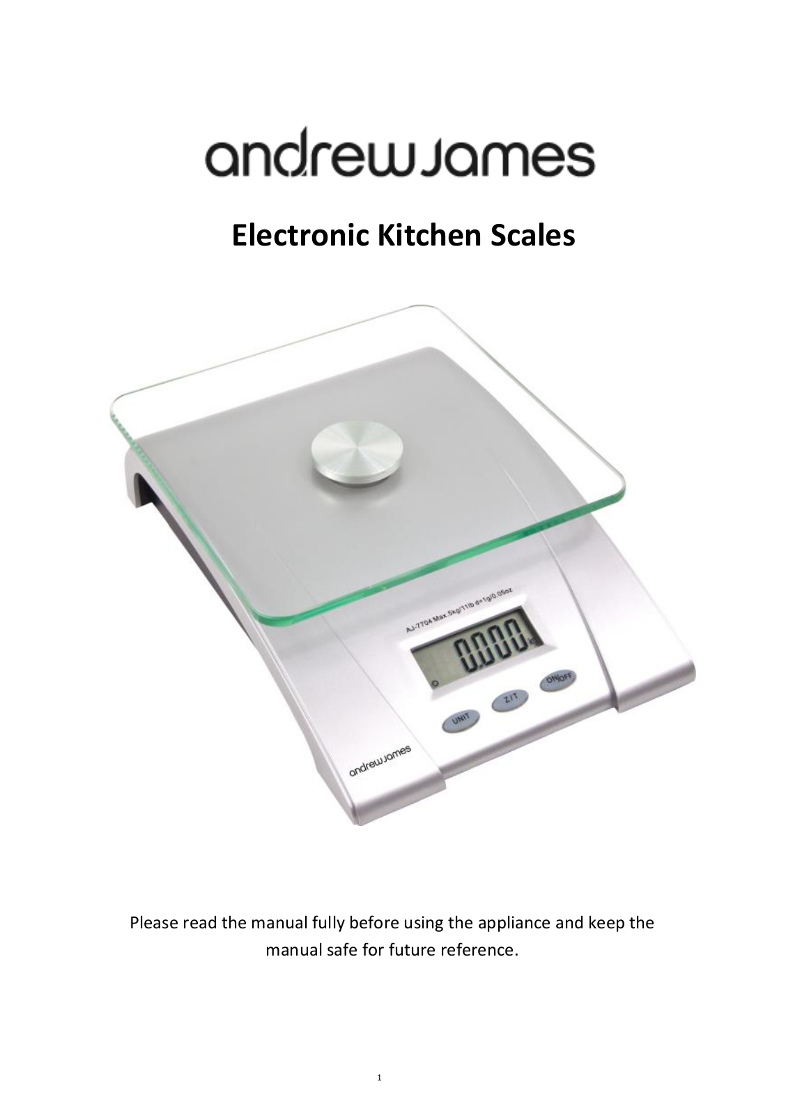 Andrew James Kitchen Scales User Manual