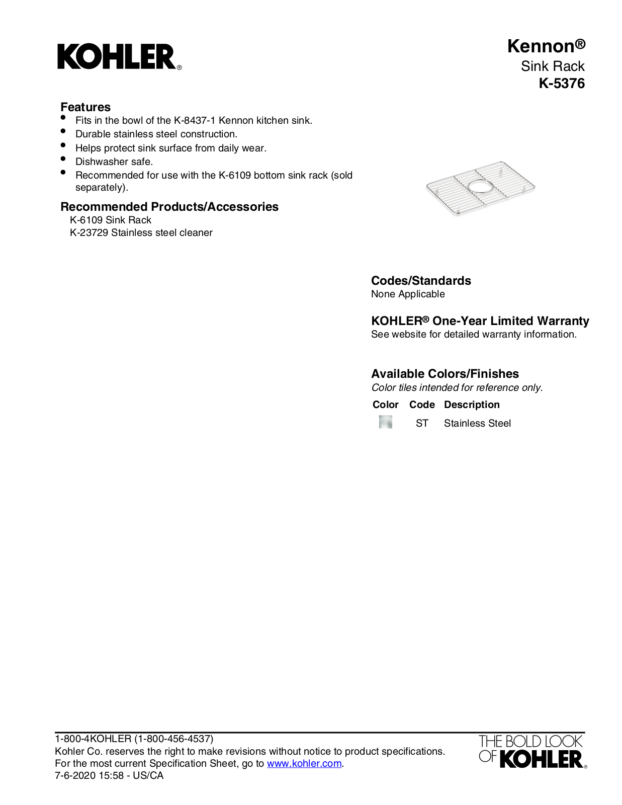 Kohler LBPR3652 Specifications - ManualMachine.com