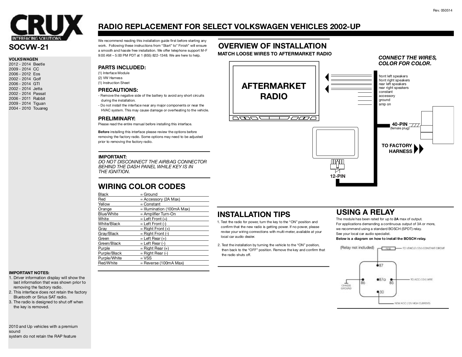 Crux SOCVW-21 User Manual