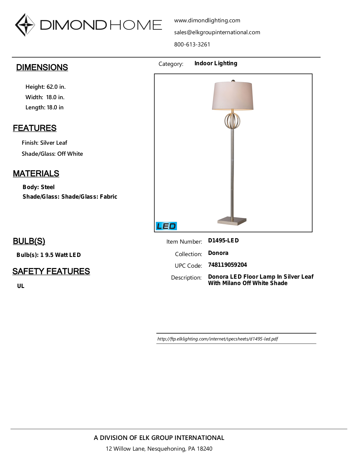 ELK Home D1495LED User Manual