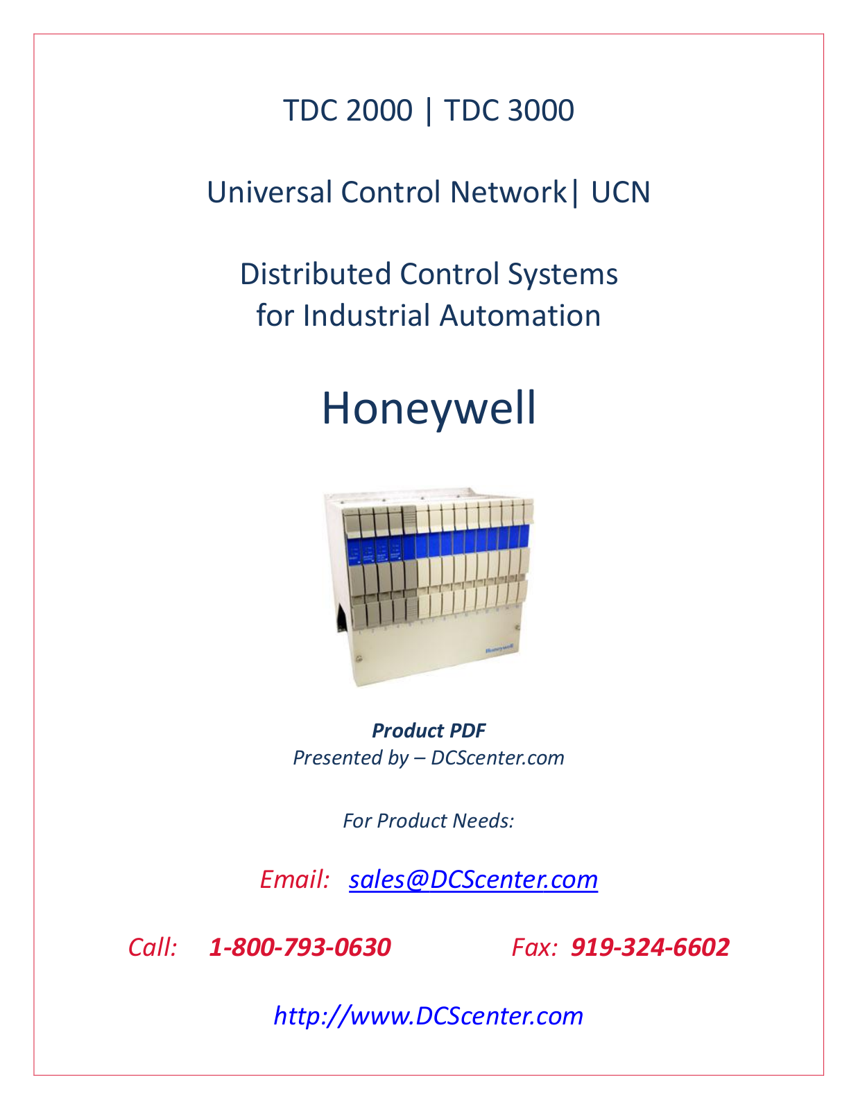 Honeywell TDC 2000 User Manual