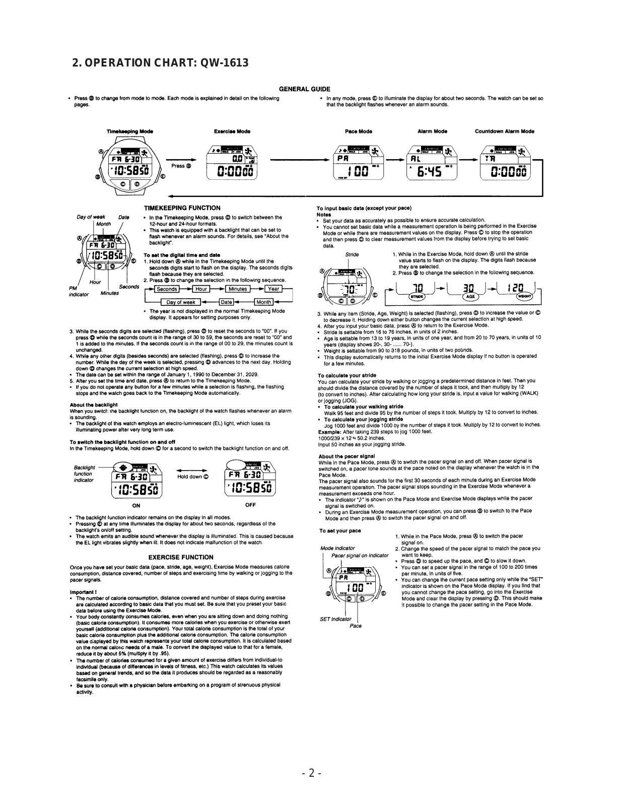 Casio 1613 Owner's Manual