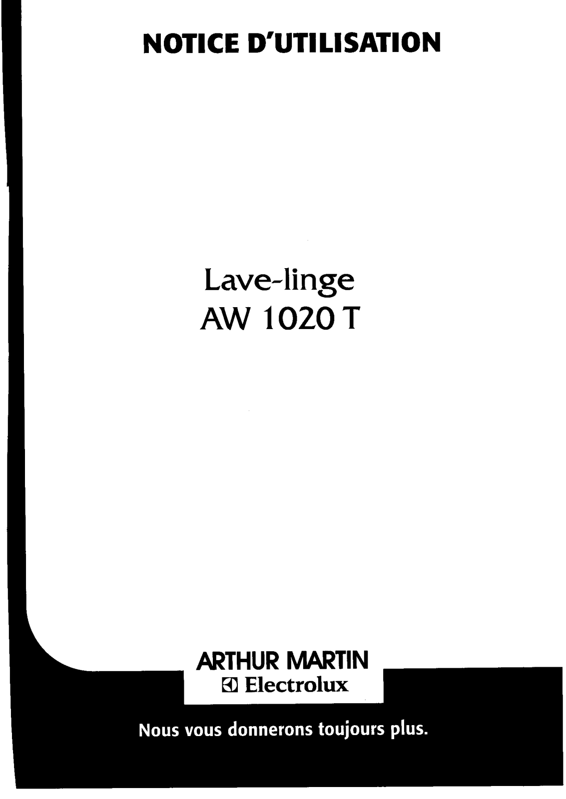 Arthur martin AW1020T User Manual