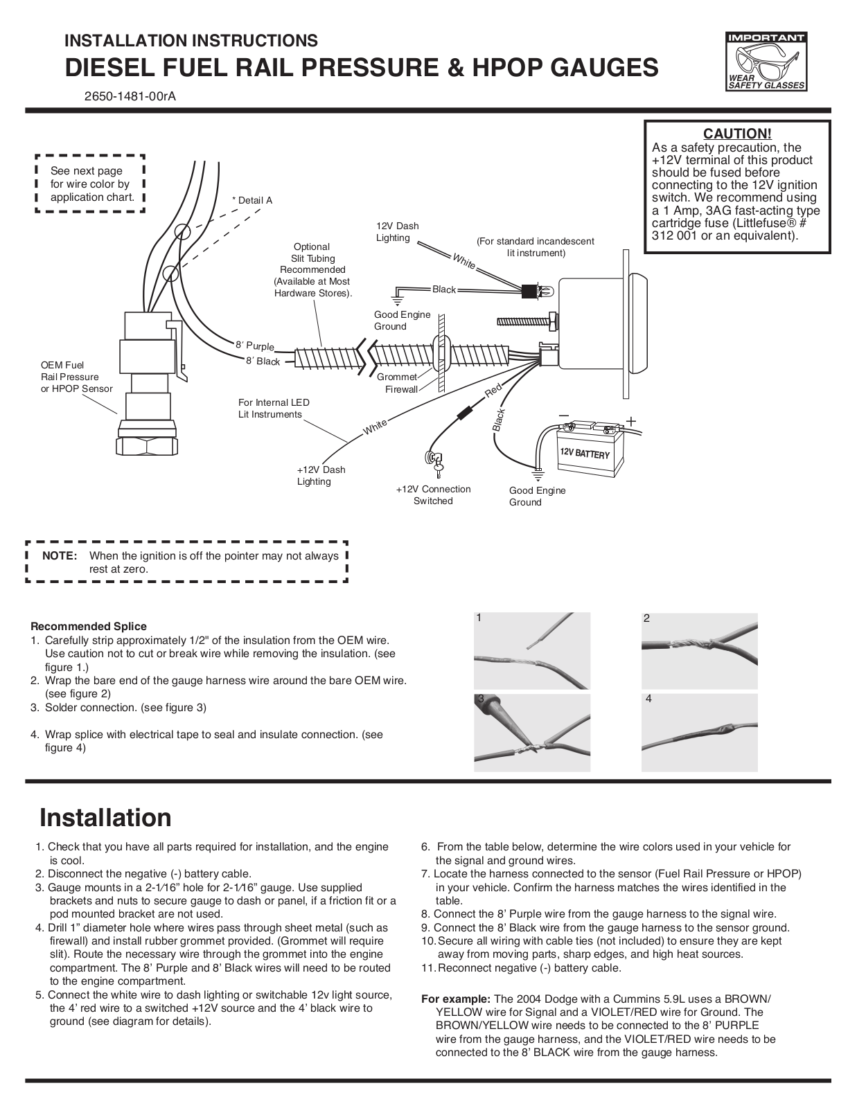 Auto Meter 3896 User Manual