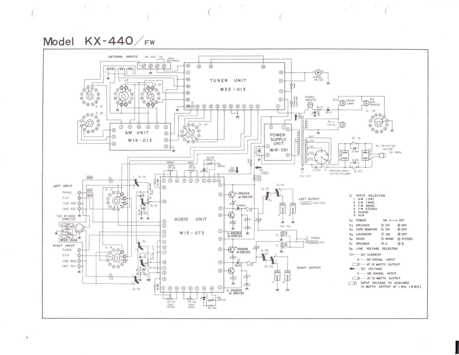 Pioneer KX-440-fw Schematic