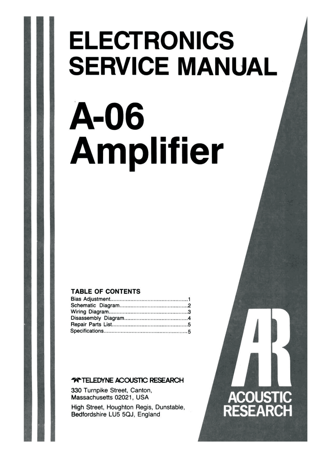 Acoustic Research a 06 schematic