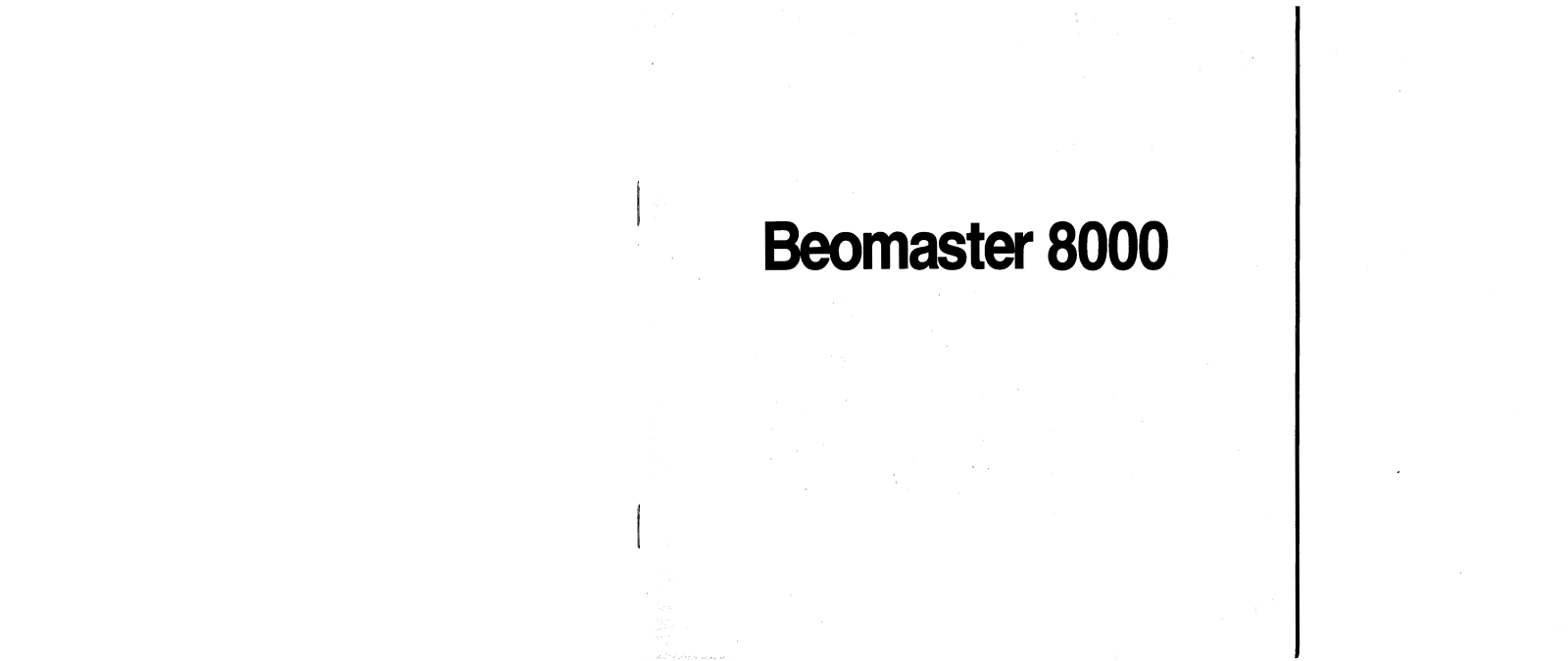 Bang and Olufsen Beomaster 8000 Owners manual