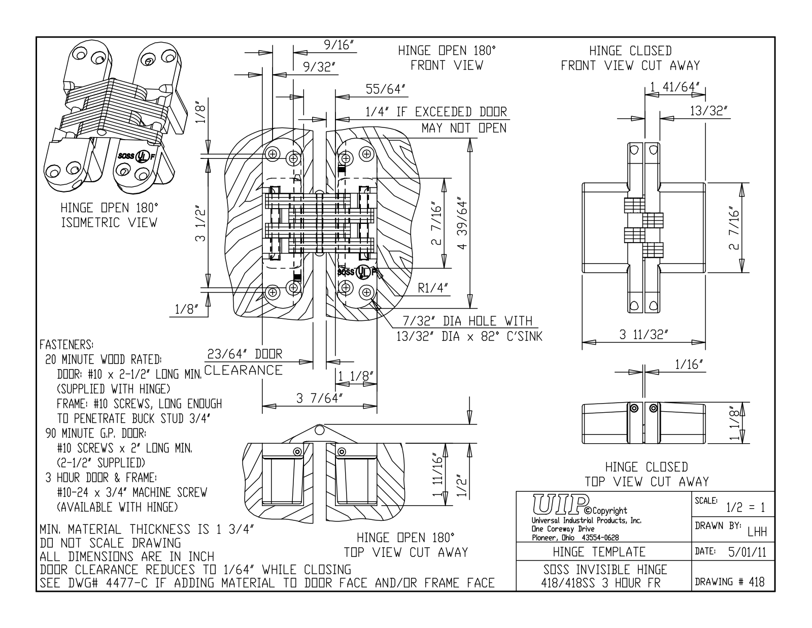 SOSS RVW1048 Dimensions - ManualMachine.com