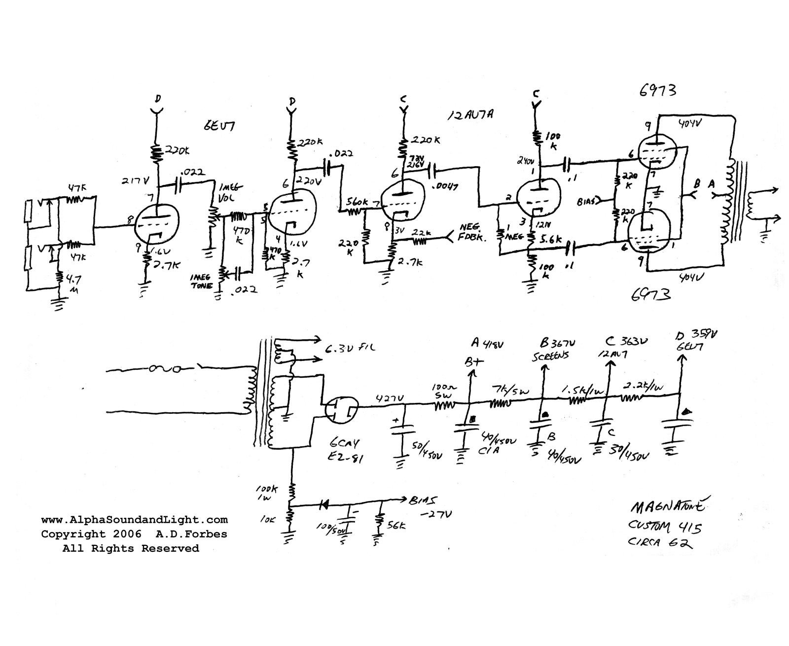 Magnatone 415 schematic