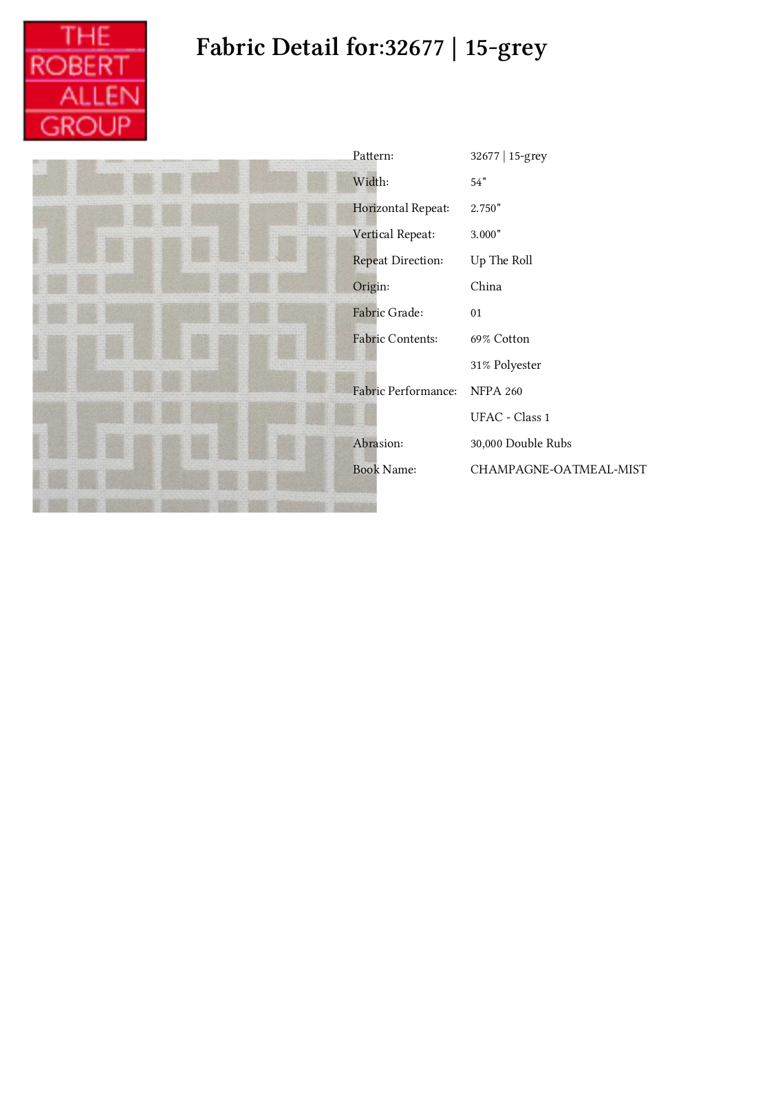 Duralee CRAL5860 Specifications - ManualMachine.com