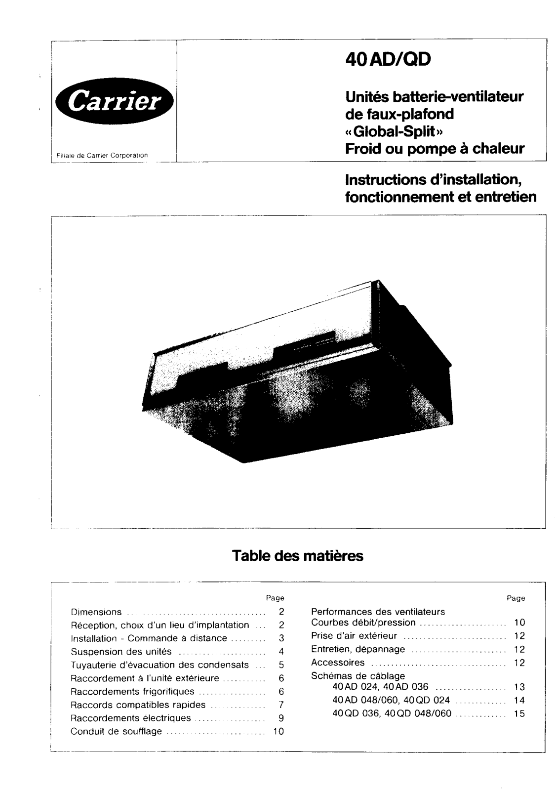 Carrier 40QDIOM User Manual