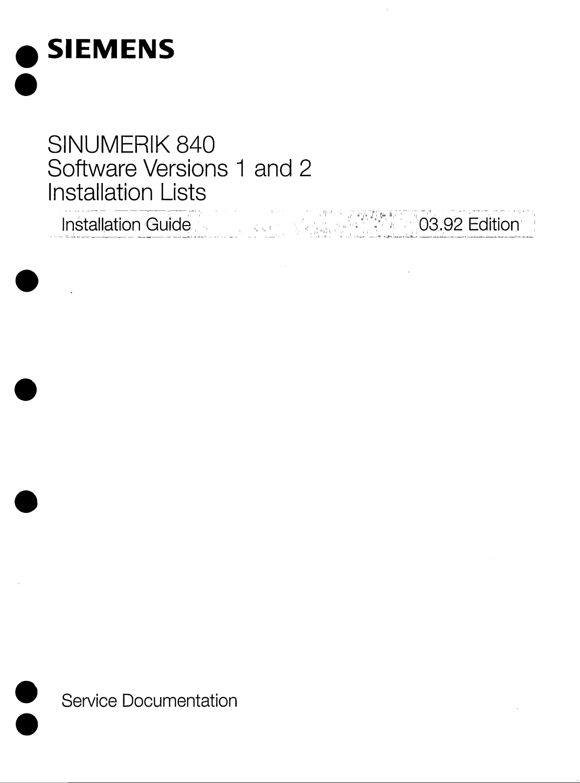 siemens 840 Installation Guide