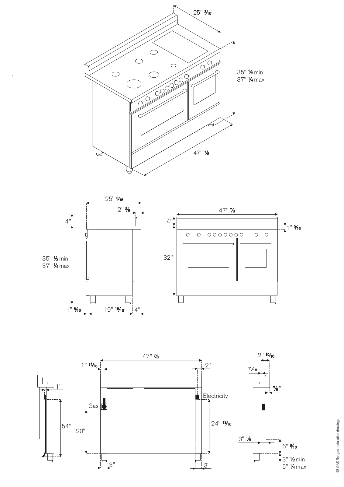 Bertazzoni HER486GGASNELP, PRO486GGASROLP, PRO486GGASVILP, PRO486GGASNELP, PRO486GGASBI Installation Guide