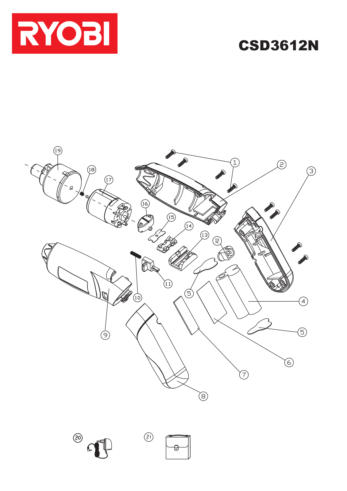 Ryobi CSD3612N User Manual