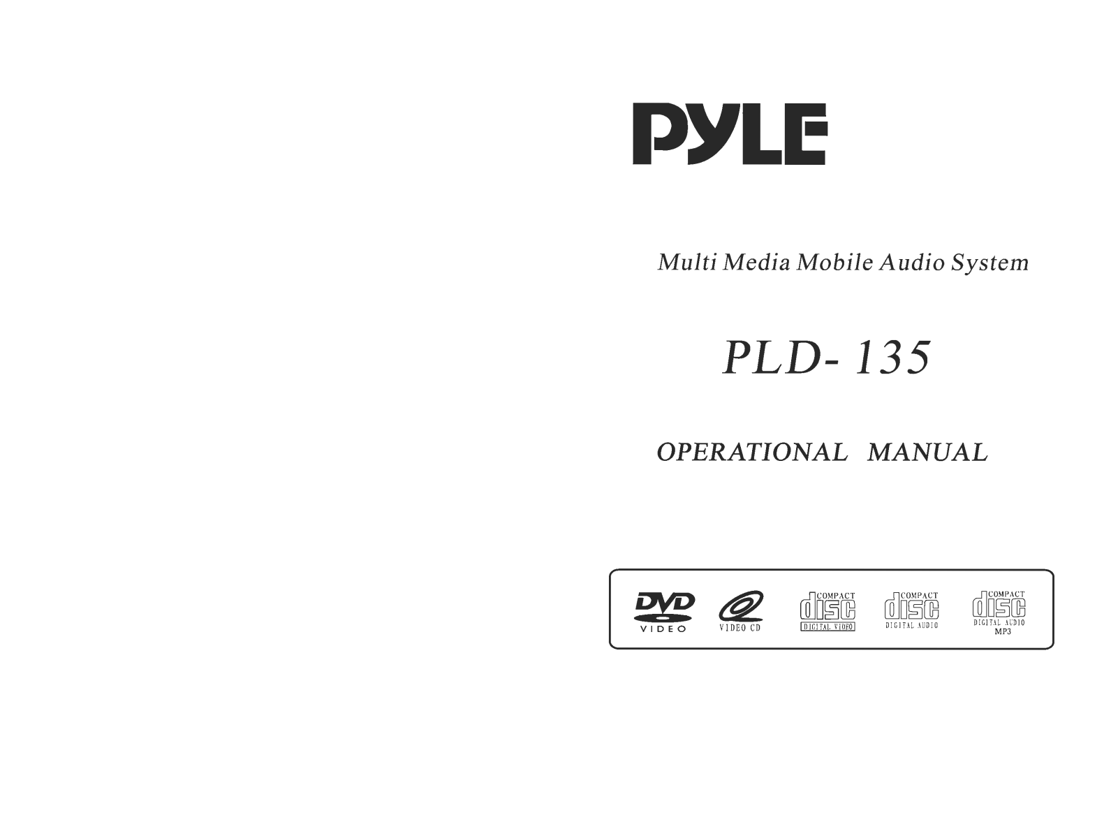 Pyle PLD-135 Owners manual