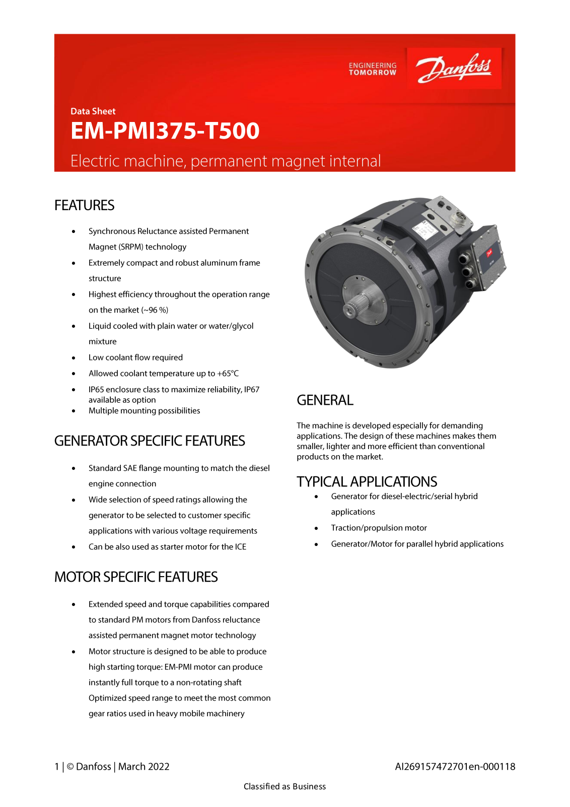 Danfoss EM-PMI375-T500 Data sheet