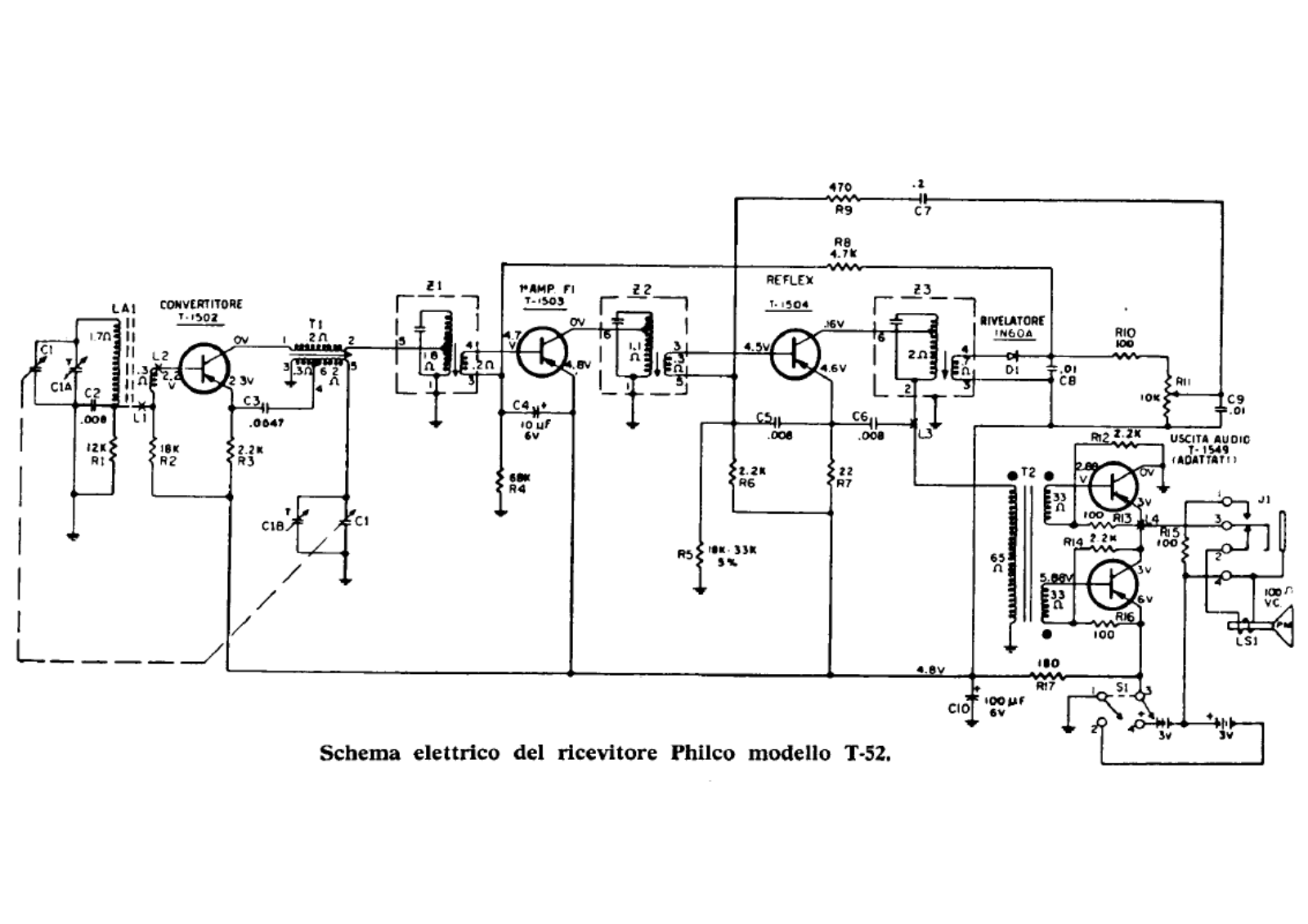 Philco t52 schematic