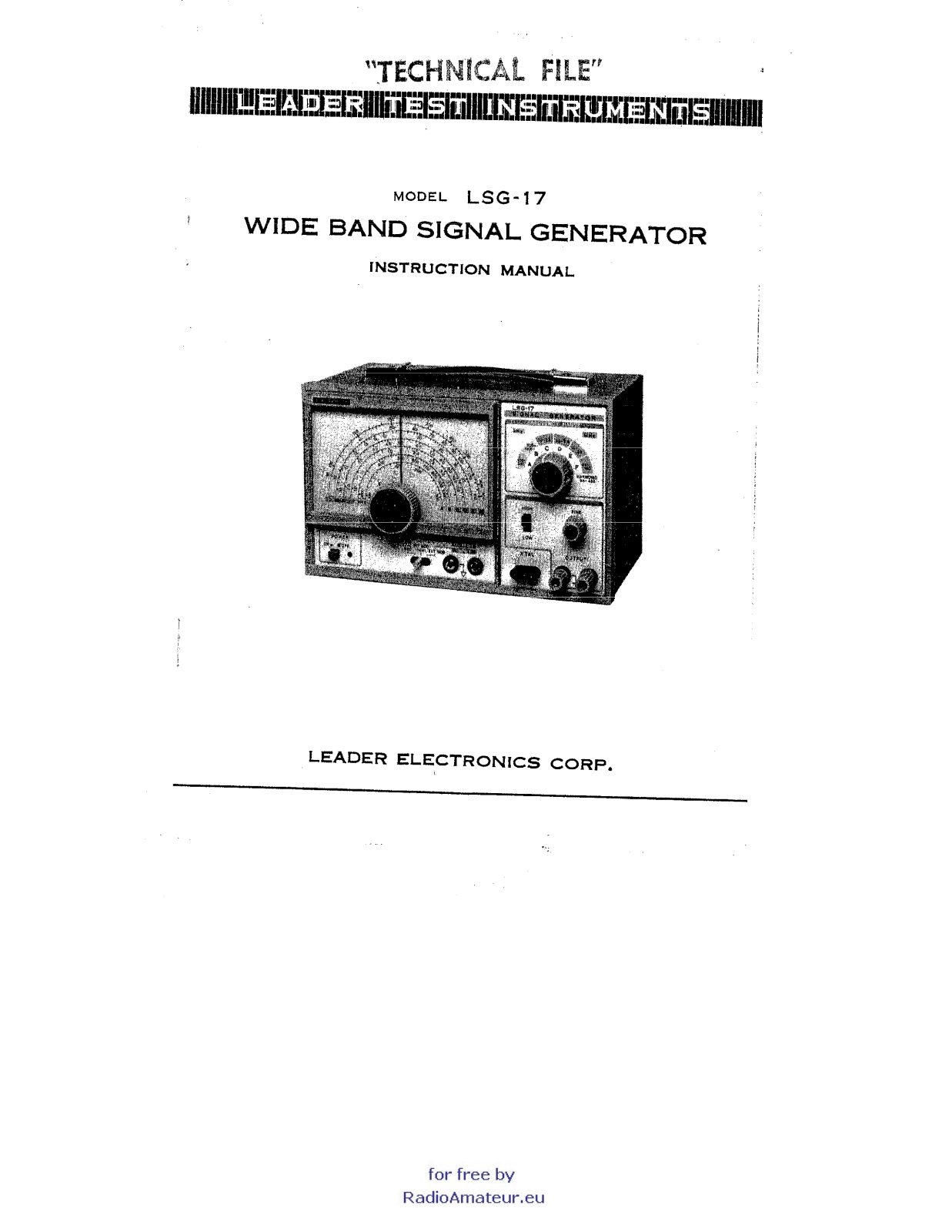 Leader LSG-17 Service manual