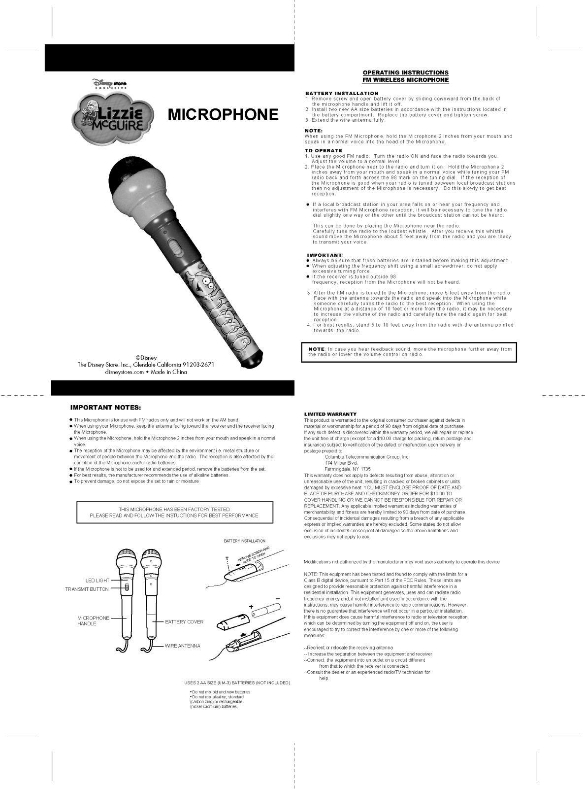 Columbia Telecommunications Group MIC2 Users Manual