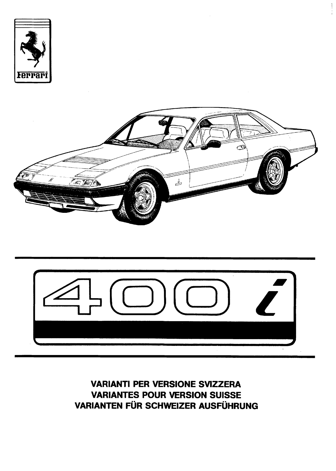 Ferrari 400 1983 User Manual