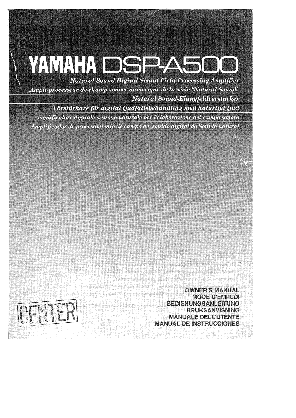 Yamaha DSPA-500 Owners manual