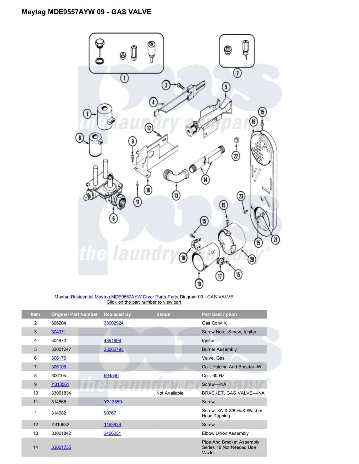 Maytag MDE9557AYW Parts Diagram