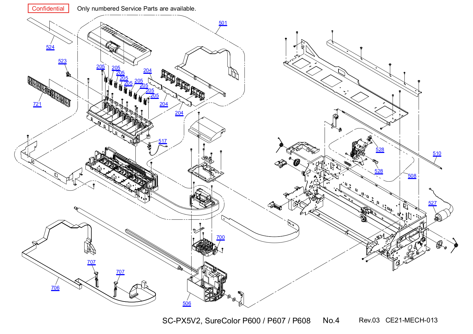 Epson SC-P600, CE21 Exploded Diagrams MECH 013