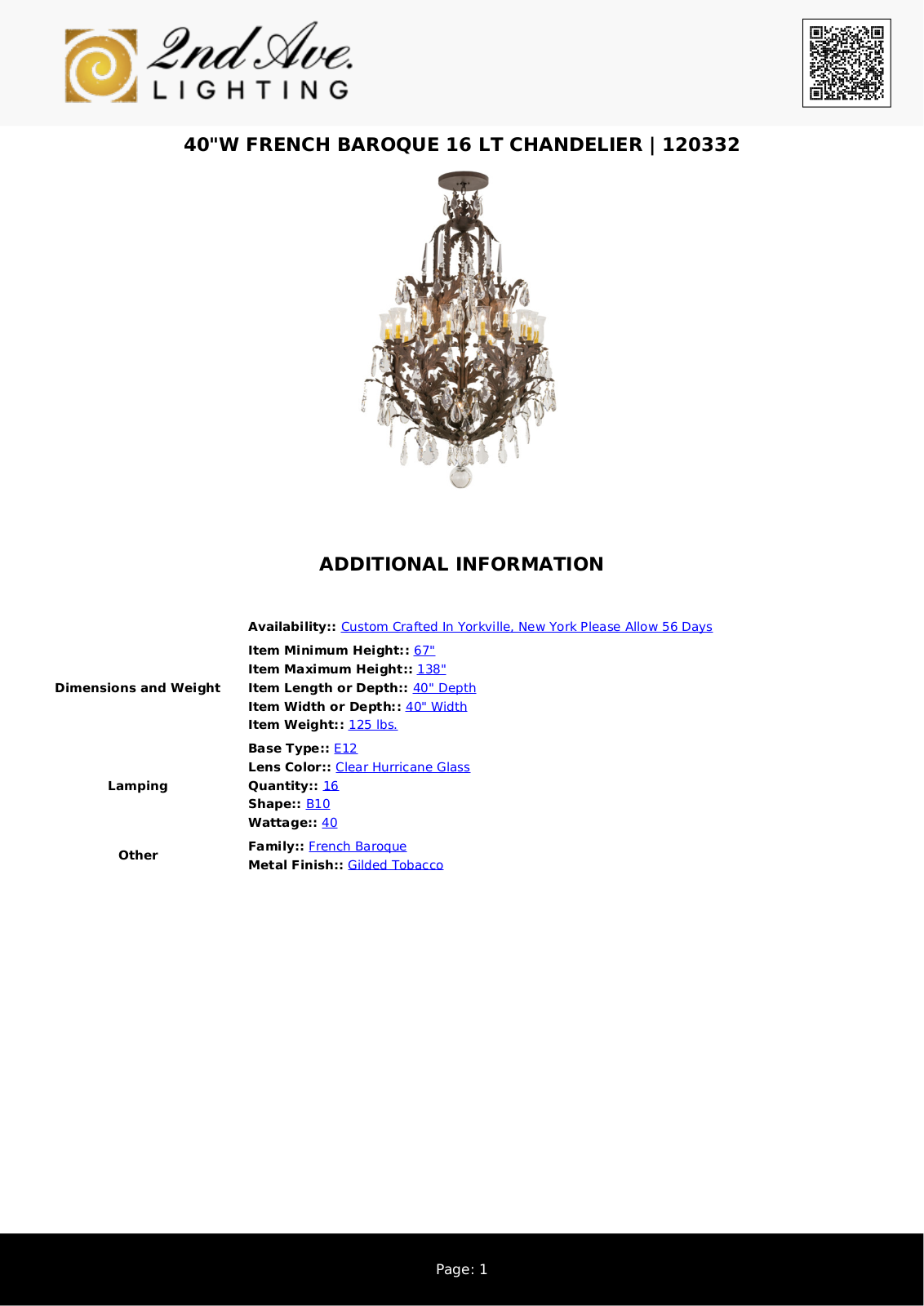 2nd Ave Design W008325799 Specifications - ManualMachine.com