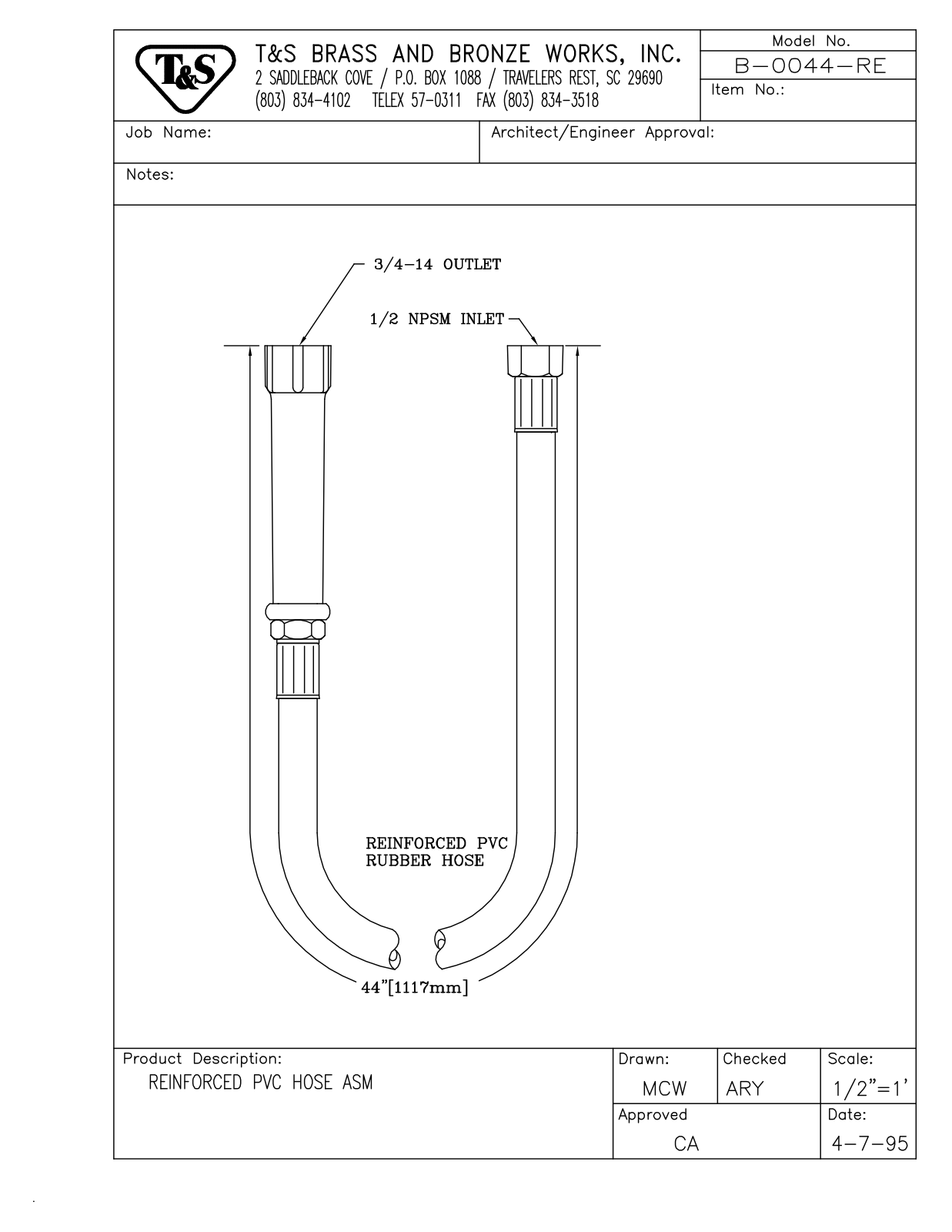 T&S Brass B-0044-RE User Manual