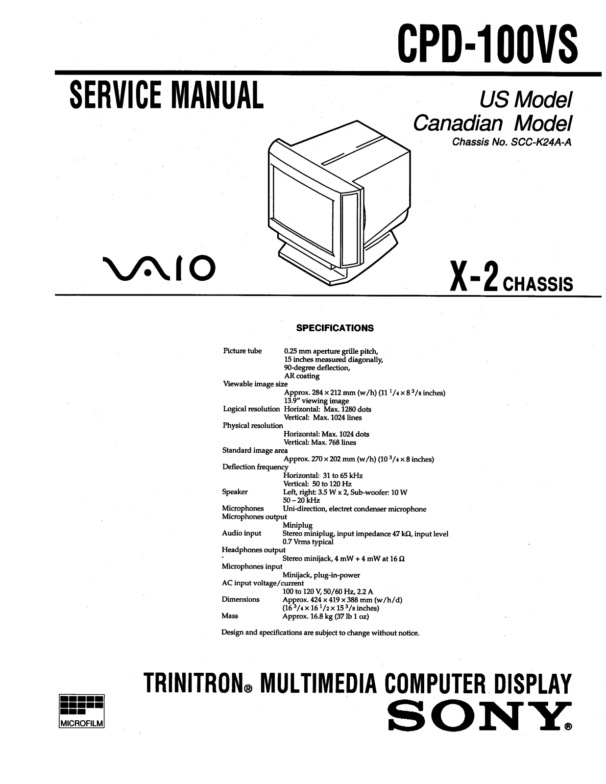 Sony CPD-100VS Service Manual