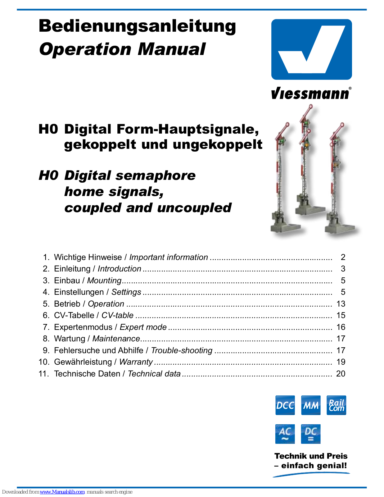 Viessmann H0 series, 4700, 4702, 4701 Operation Manual