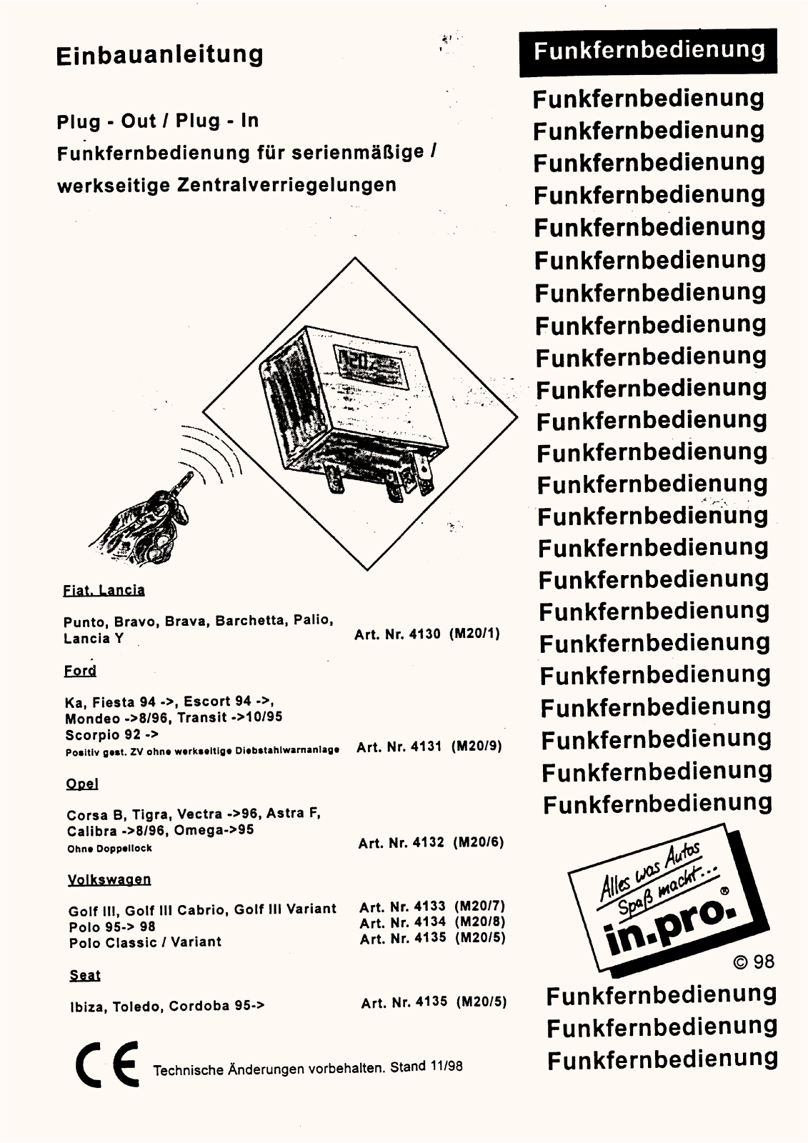 Funkfernbedienung M20 User guide [de] - ManualMachine.com