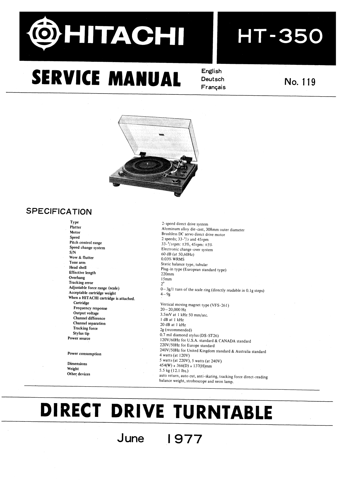 Hitachi HT-350 Service Manual
