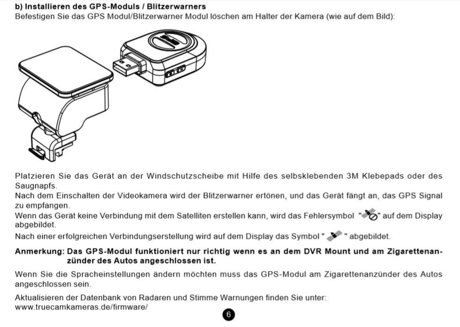 TrueCam GPS Module User manual