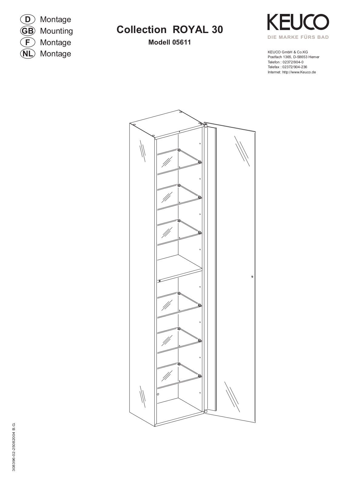 Keuco 05611 Assembly Manual