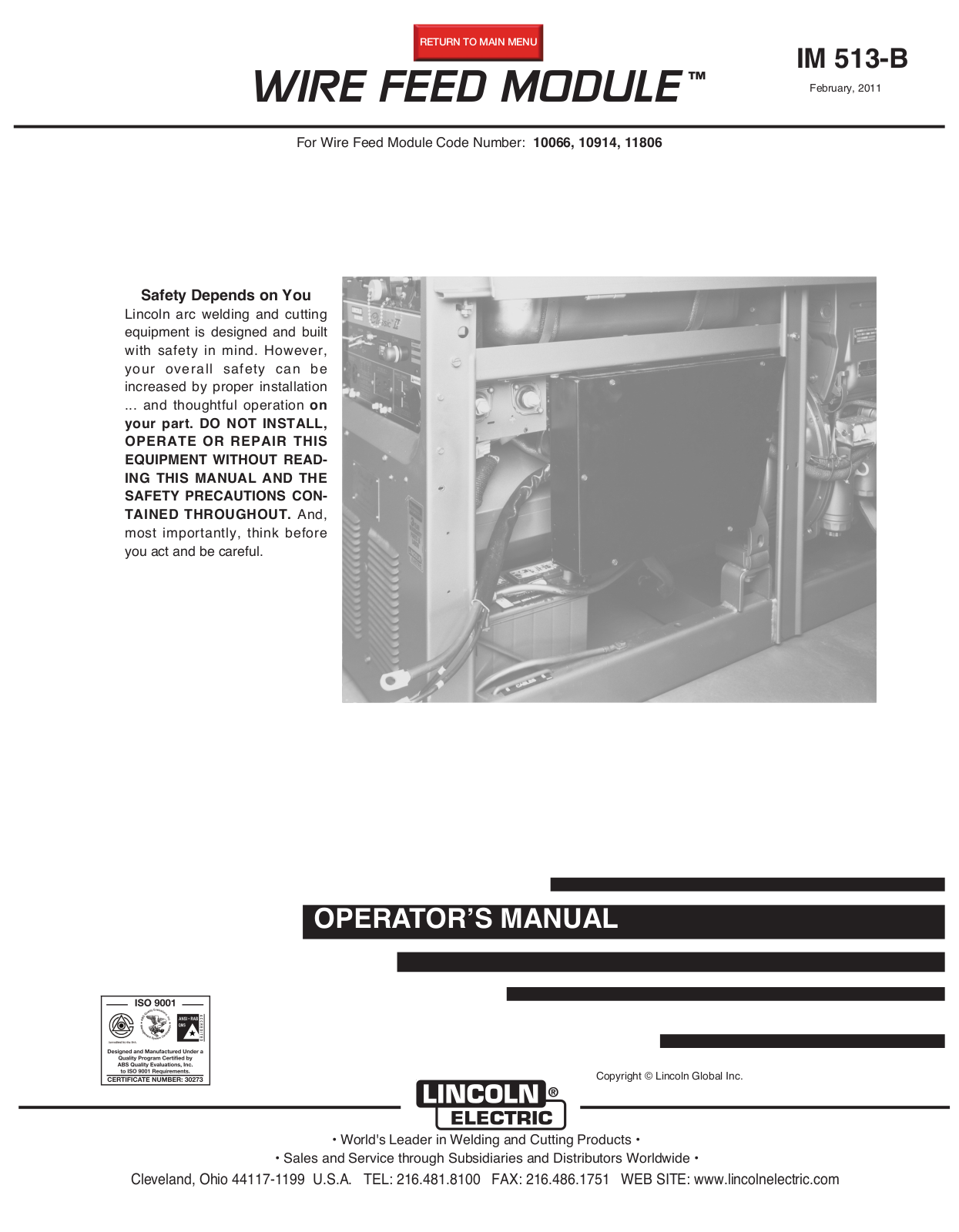 Lincoln Electric IM 513-B User Manual