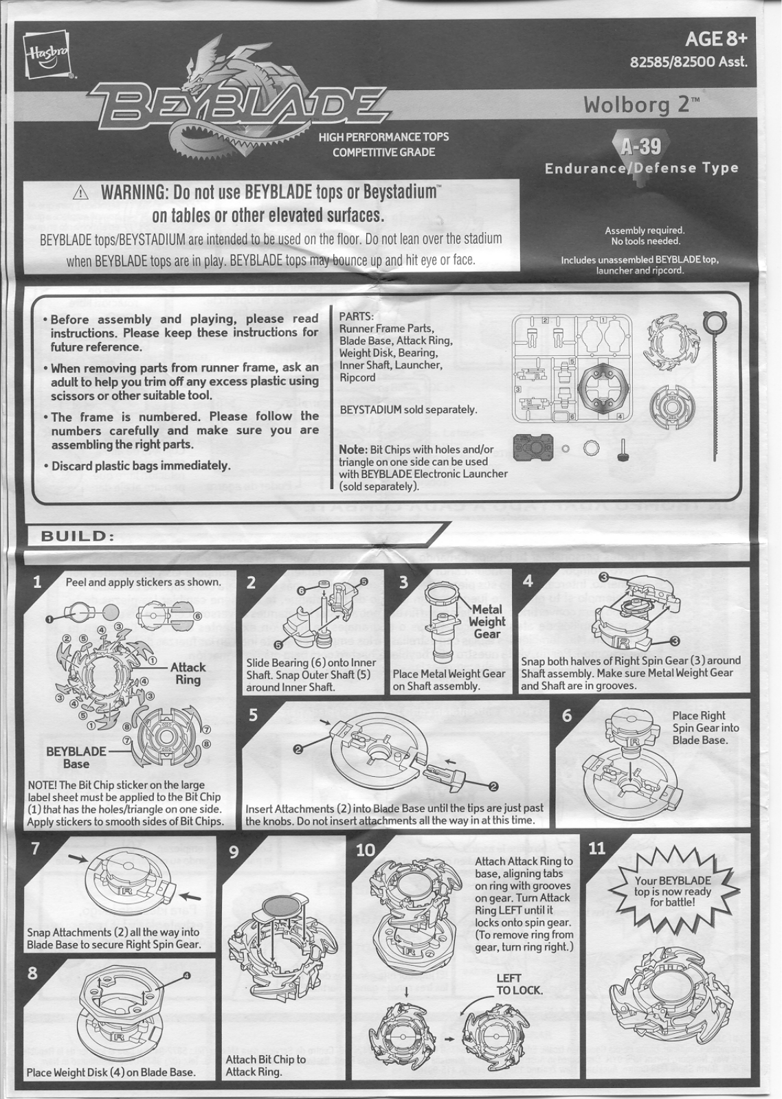 HASBRO Beyblade Wolborg 2 User Manual