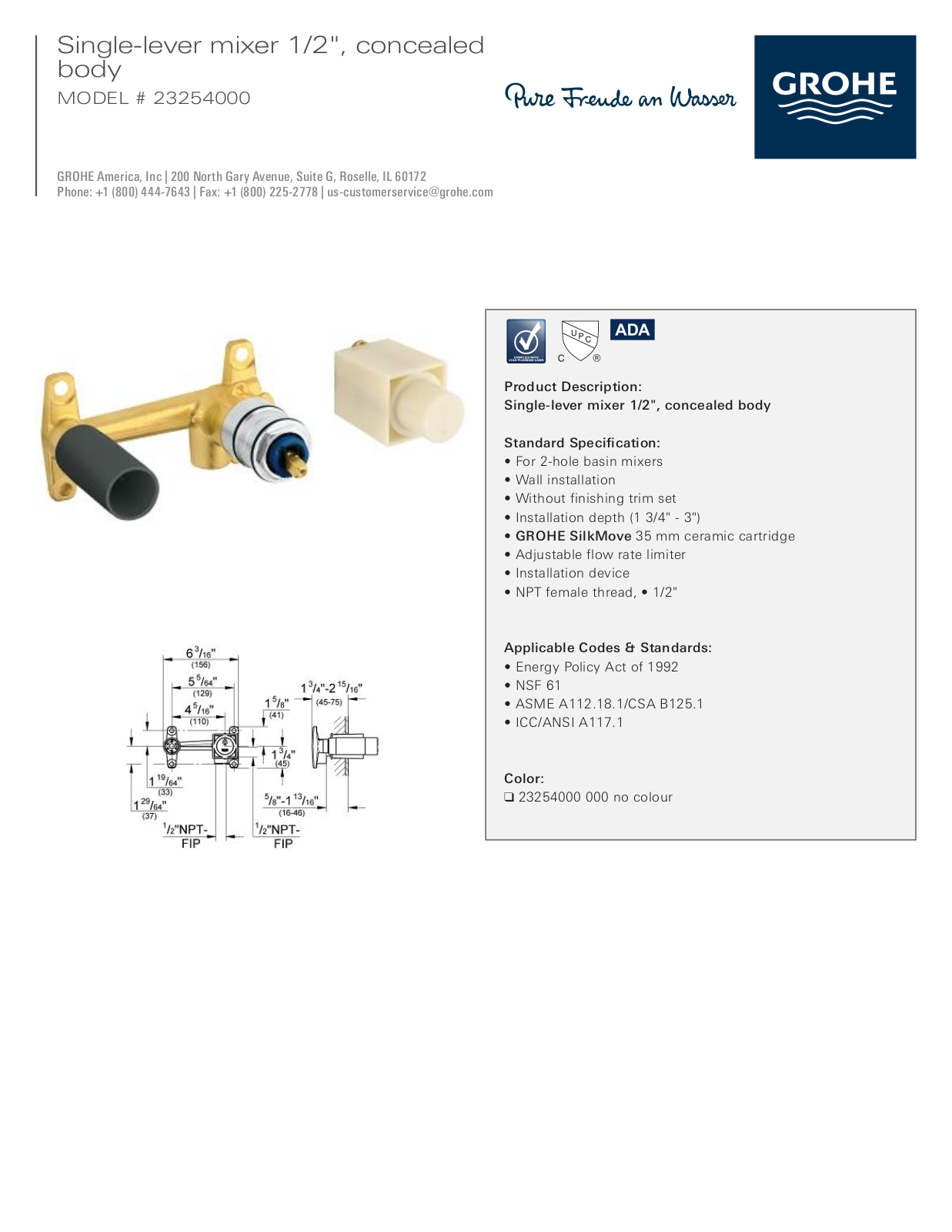 GROHE GRH5295 Specifications - ManualMachine.com