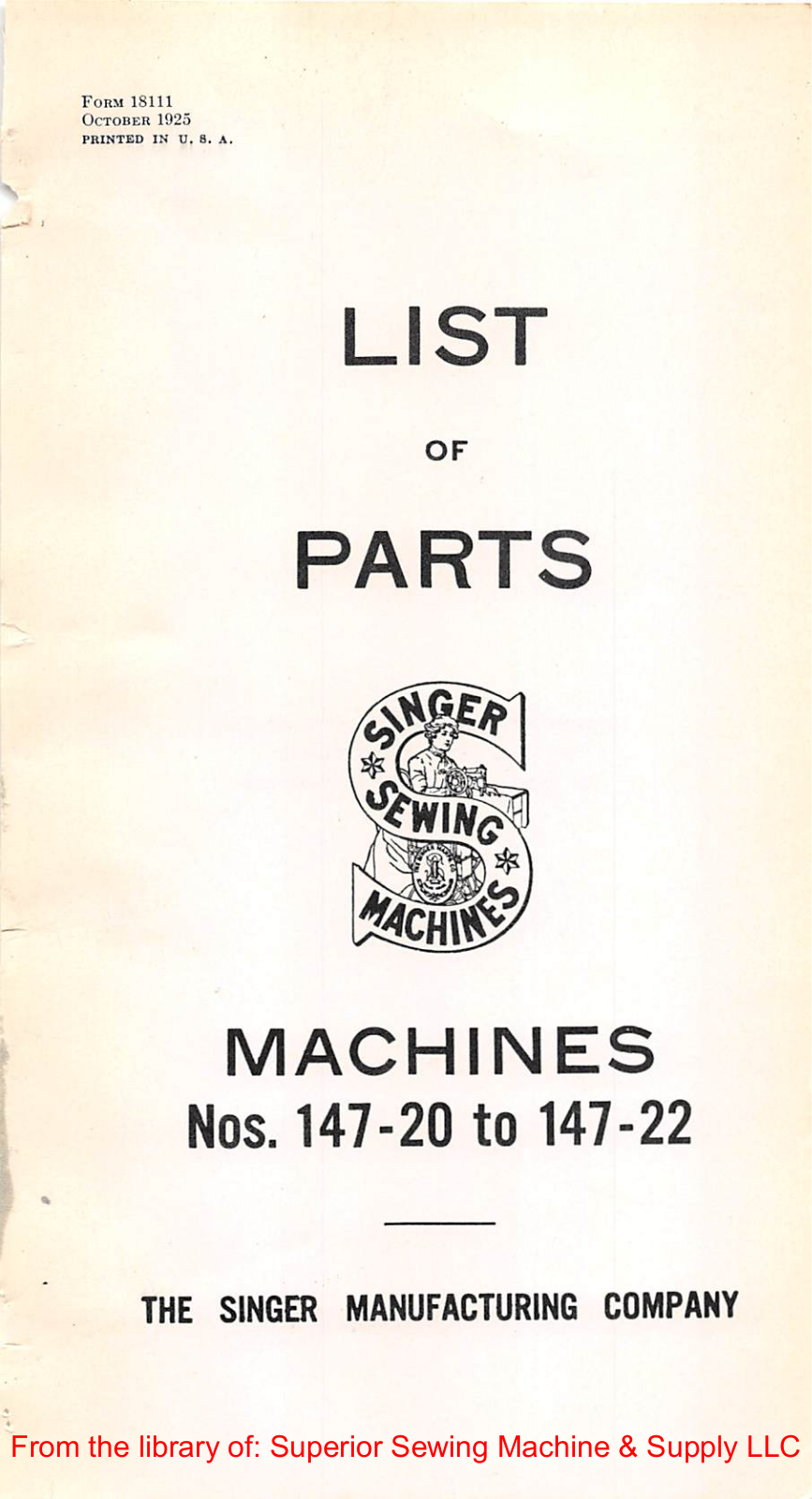 Singer 147-20, 147-21, 147-22 User Manual - ManualMachine.com