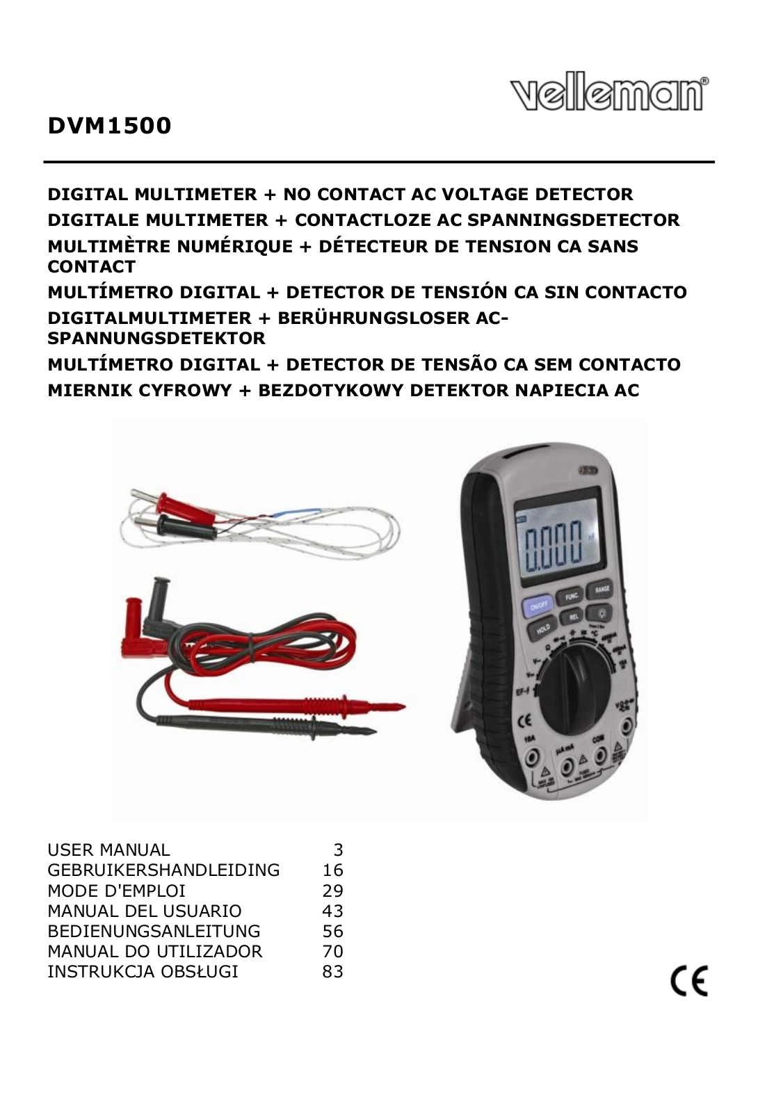 Velleman DVM1500 User Manual