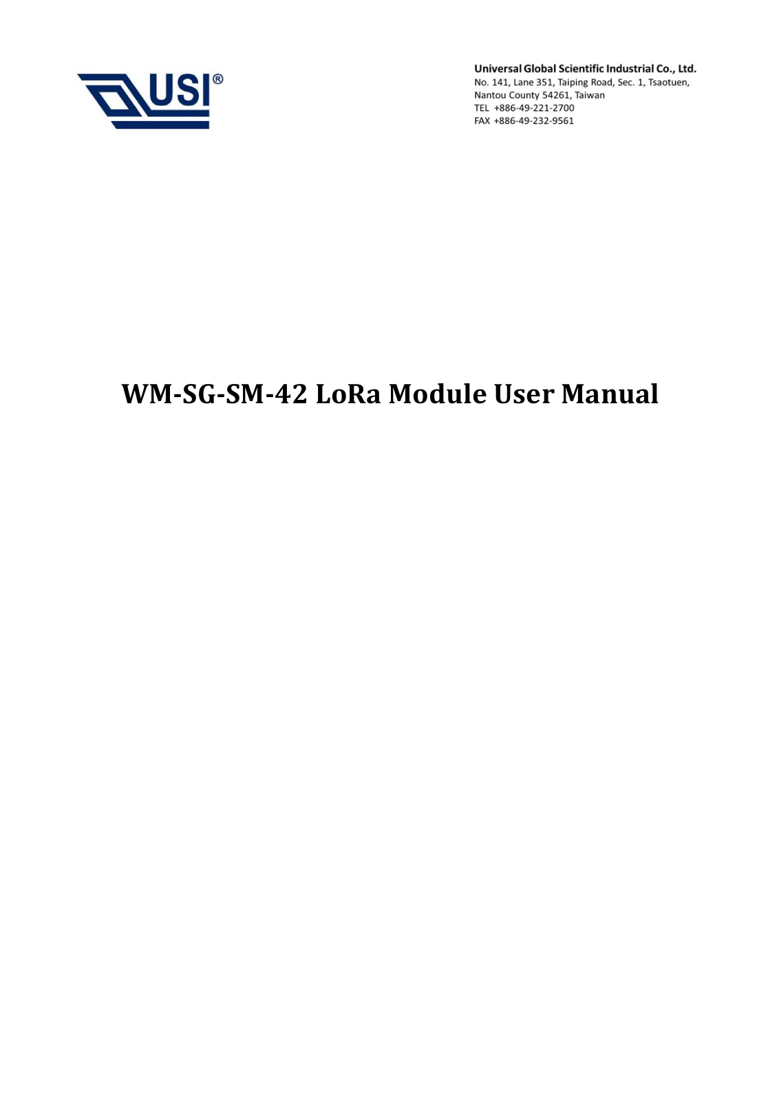 Universal Global Scientific WMSGSM42 User Manual