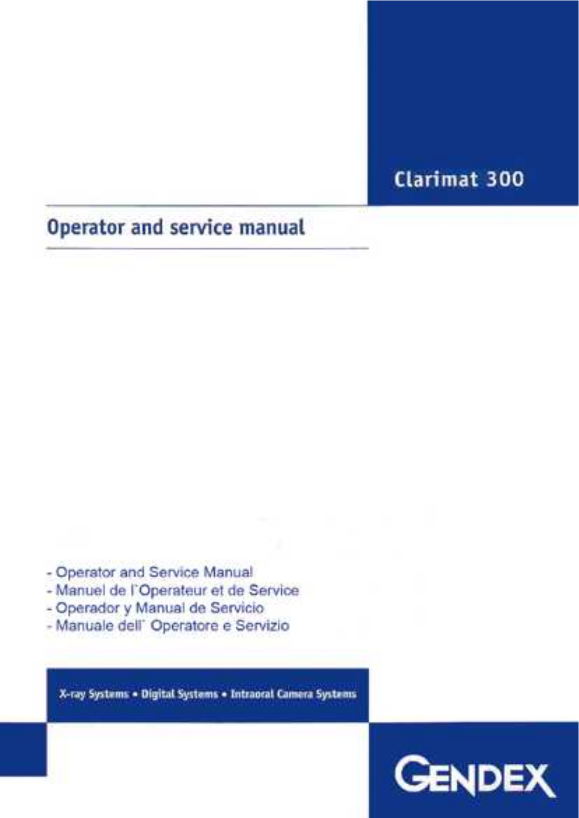 Gendex Clarimat 300 User and service manual